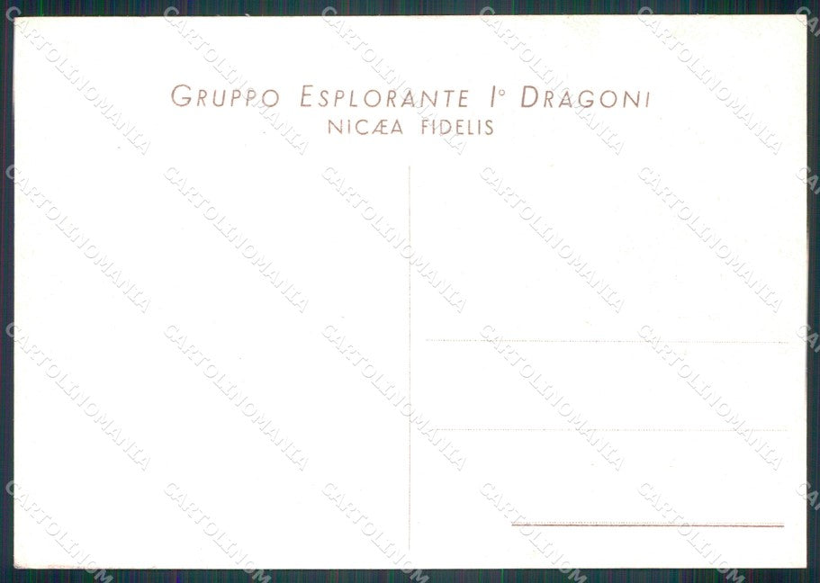 Militari 1º Gruppo Esplorante Dragoni FG cartolina XF7495 – retro