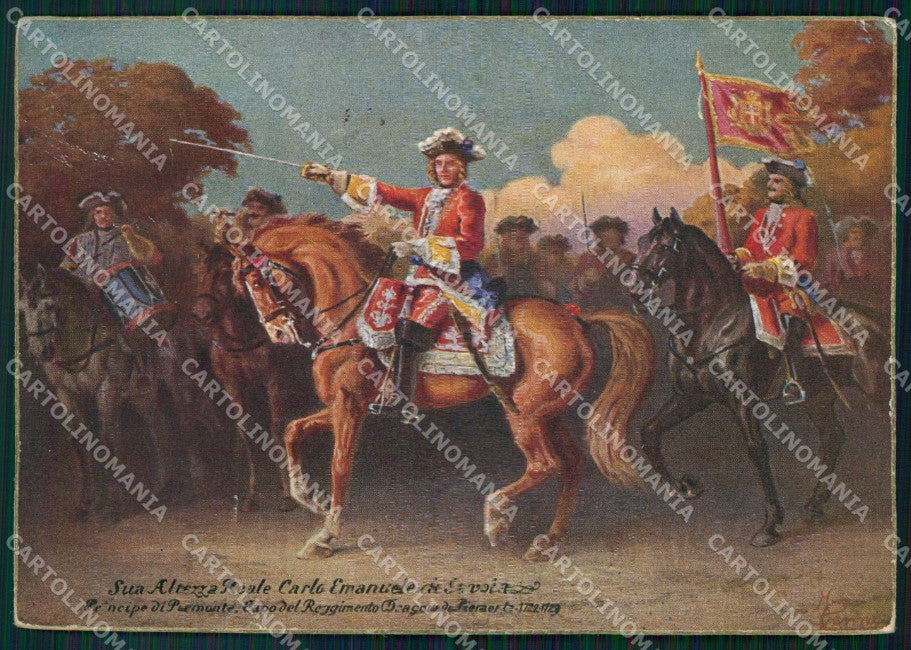 Militari Nizza Cavalleria 1940 Savoia ABRASA PIEGHINE FG cartolina XF7497 – fronte