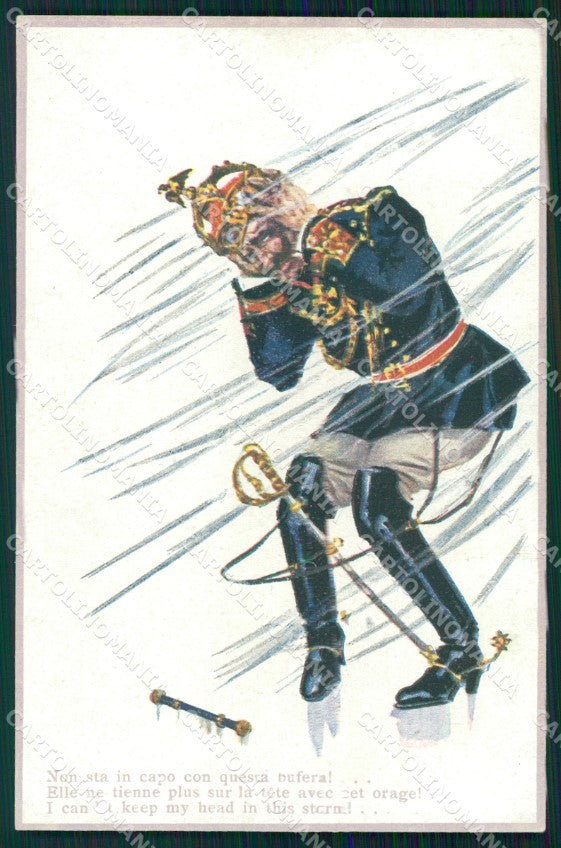 WW1 WWI Propaganda Kaiser Wilhelm cartolina postcard XF7617 – fronte