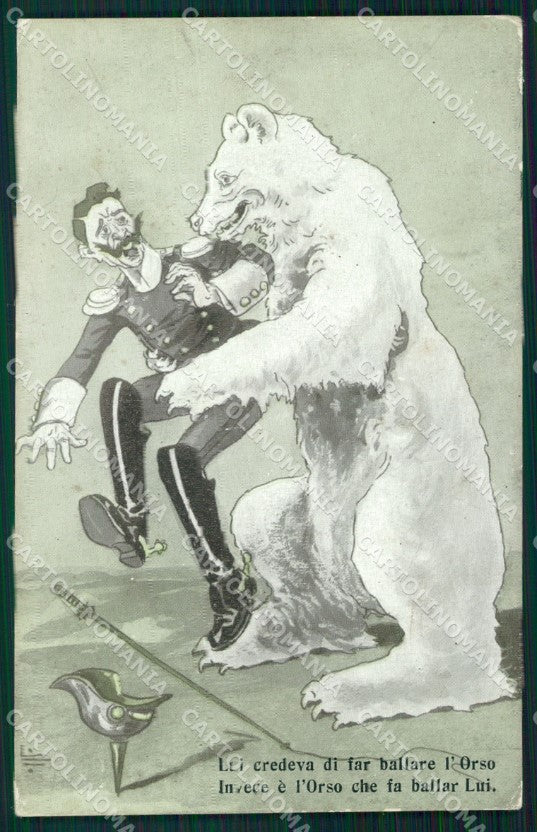 WW1 WWI Propaganda Kaiser Wilhelm Russia cartolina postcard XF7642 – fronte
