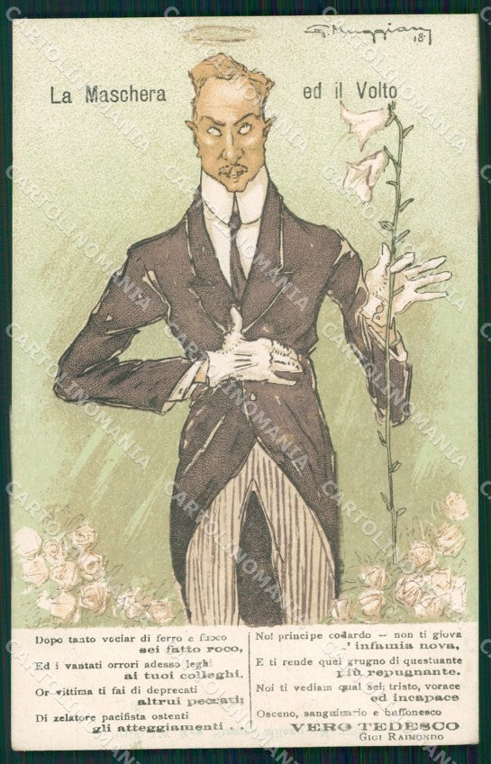 WW1 WWI Propaganda German Kronprinz Muggiani cartolina postcard XF7683 – fronte