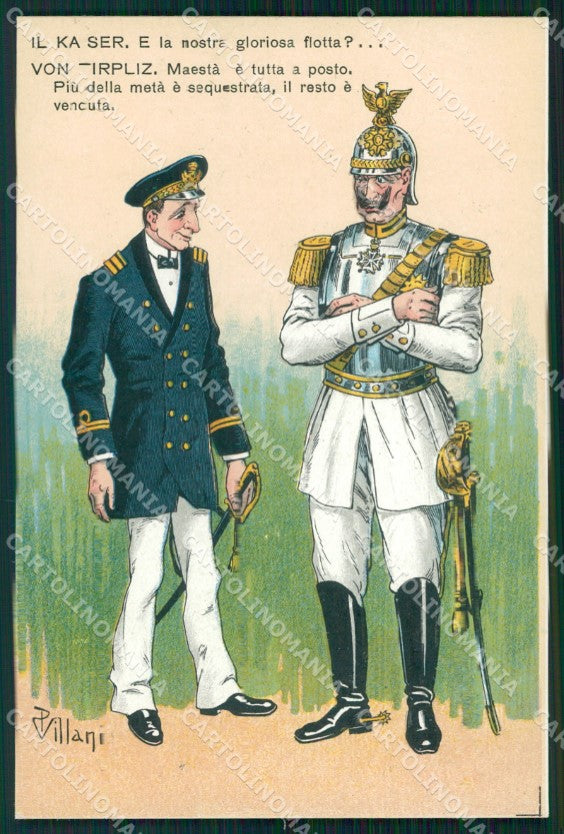 WW1 WWI Propaganda Kaiser Wilhelm cartolina postcard XF7691 – fronte