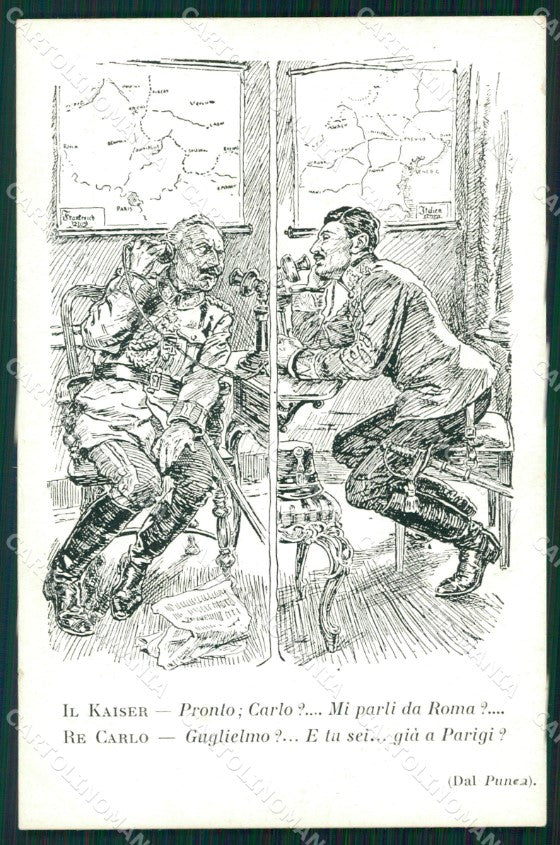 WW1 WWI Propaganda Kaiser Wilhelm cartolina postcard XF7697 – fronte