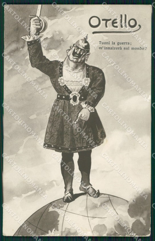 WW1 WWI Propaganda Kaiser Wilhelm Otello RPPC cartolina postcard XF7734 – fronte