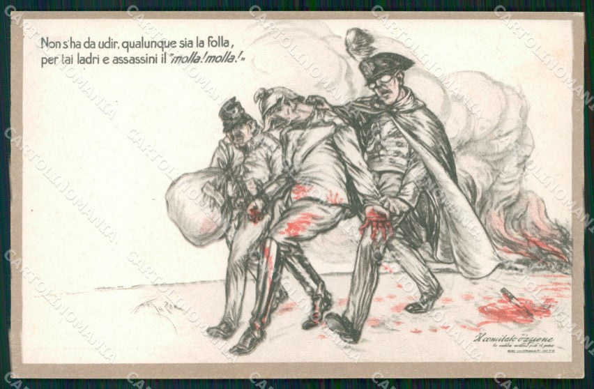 WW1 WWI Propaganda Kaiser Wilhelm Carabinieri cartolina postcard XF7743 – fronte