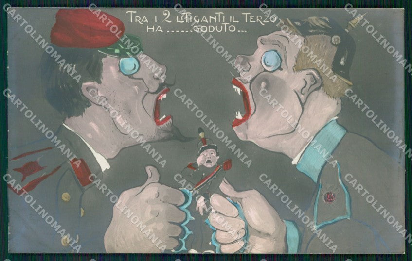 WW1 WWI Propaganda Anti German RPPC cartolina postcard XF7871 – fronte