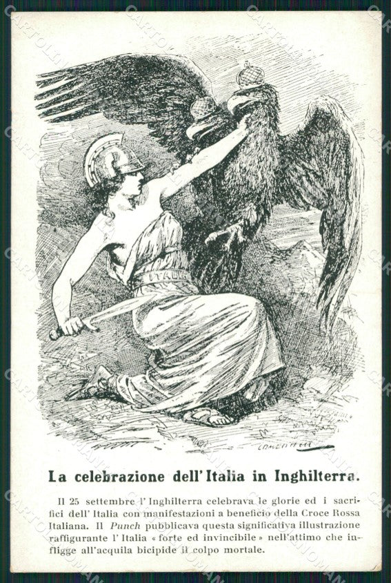 WW1 WWI Propaganda Red Cross Anti Austria cartolina postcard XF7940 – fronte