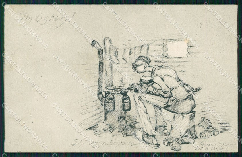 WW1 WWI Propaganda Soldier Im Osten Buhler cartolina postcard XF7987 – fronte
