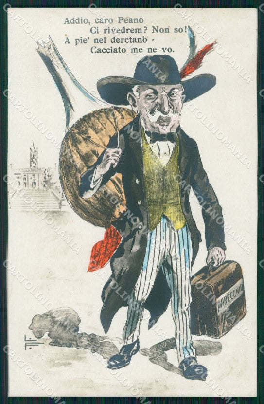 WW1 WWI Propaganda Politica Peano Fiasco RPPC cartolina postcard XF8003 – fronte