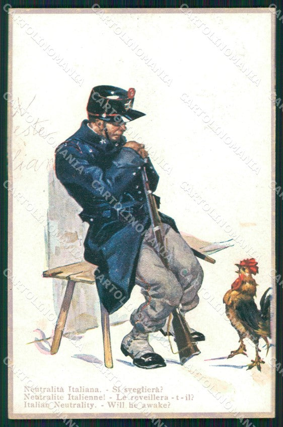 WW1 WWI Propaganda Neutralità Italiana cartolina postcard XF8016 – fronte
