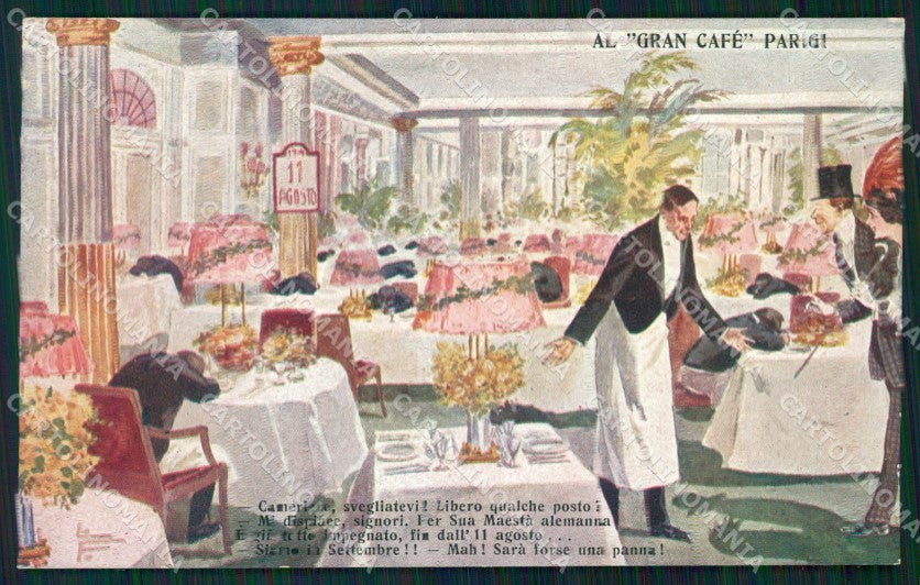 WW1 WWI Propaganda Gran Caffè Parigi cartolina postcard XF8018 – fronte