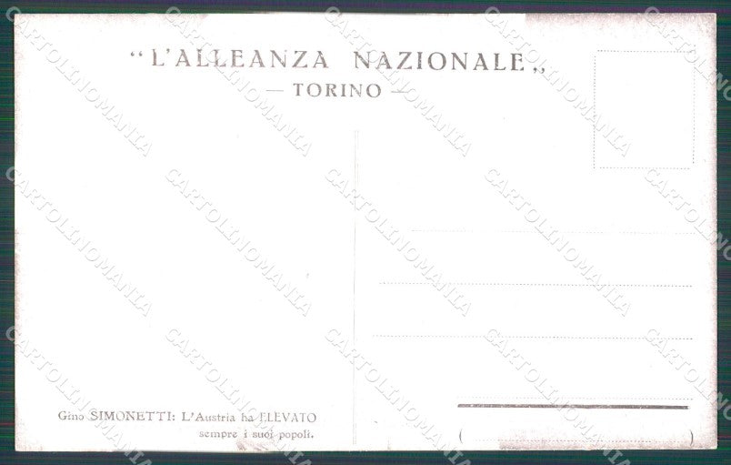 WW1 WWI Propaganda Anti Austria Simonetti Death Torino cartolina postcard XF8031 – retro