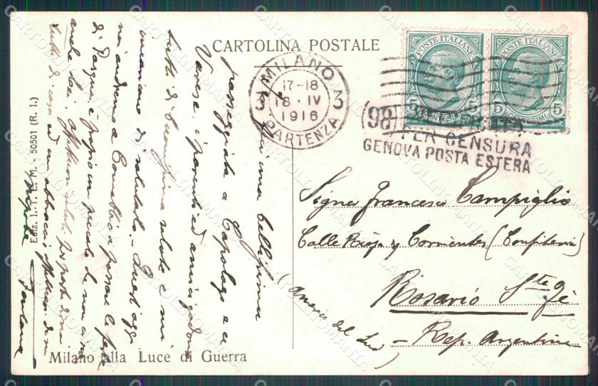 WW1 WWI Propaganda Milano cartolina postcard XF8049 – retro