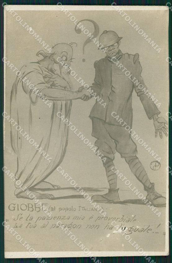 WW1 WWI Propaganda Soldier Giobbe RPPC cartolina postcard XF8051 – fronte