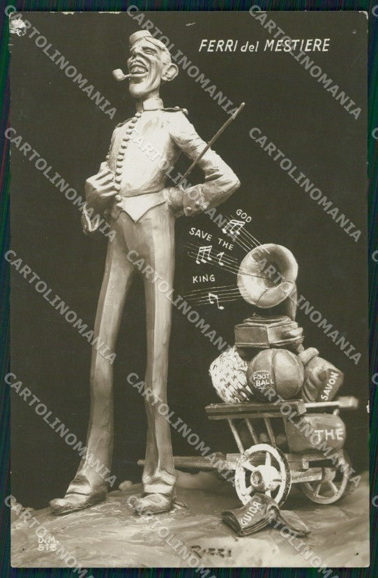 WW1 WWI Propaganda British Football Rizzi RPPC cartolina postcard XF8058 – fronte