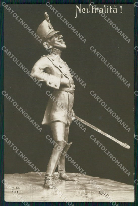 WW1 WWI Propaganda Spain Neutralità Royalty Rizzi RPPC cartolina postcard XF8059 – fronte