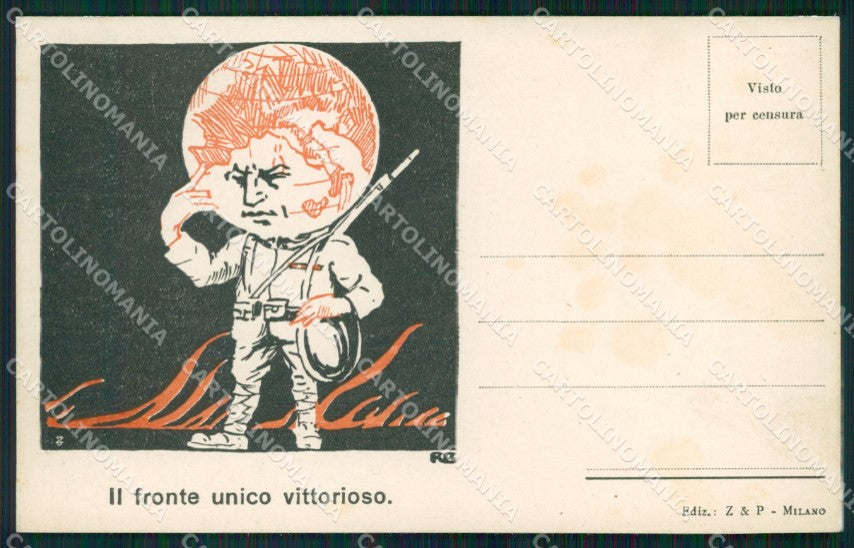 WW1 WWI Propaganda Soldier Italia cartolina postcard XF8073 – fronte