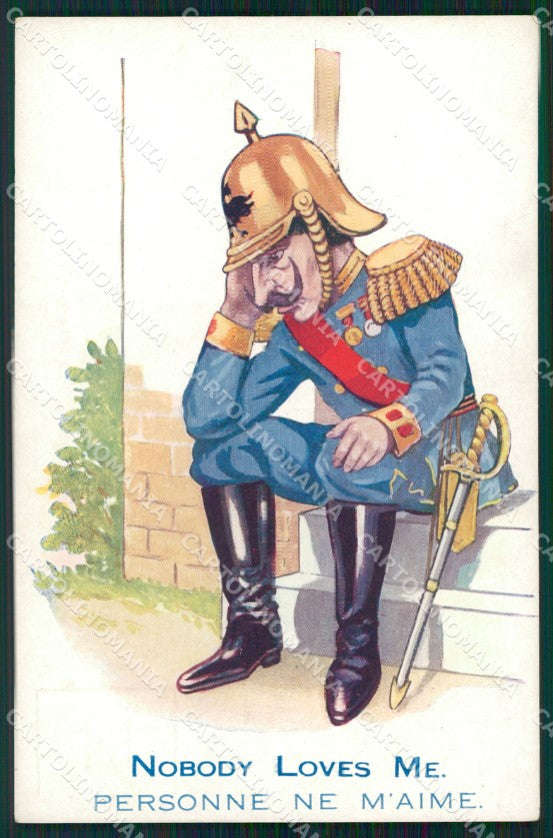 WW1 WWI Propaganda British Kaiser Wilhelm Anti German cartolina postcard XF8103 – fronte