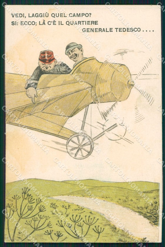 WW1 WWI Propaganda Aviazione Anti German cartolina postcard XF8120 – fronte