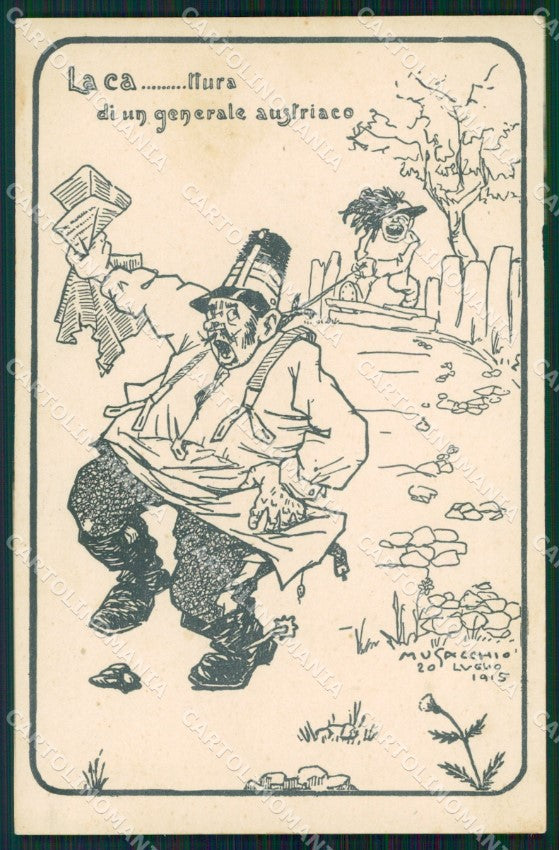 WW1 WWI Propaganda Anti Austria Bersaglieri cartolina postcard XF8136 – fronte