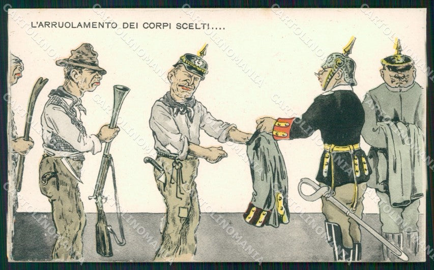 WW1 WWI Propaganda Anti German cartolina postcard XF8137 – fronte