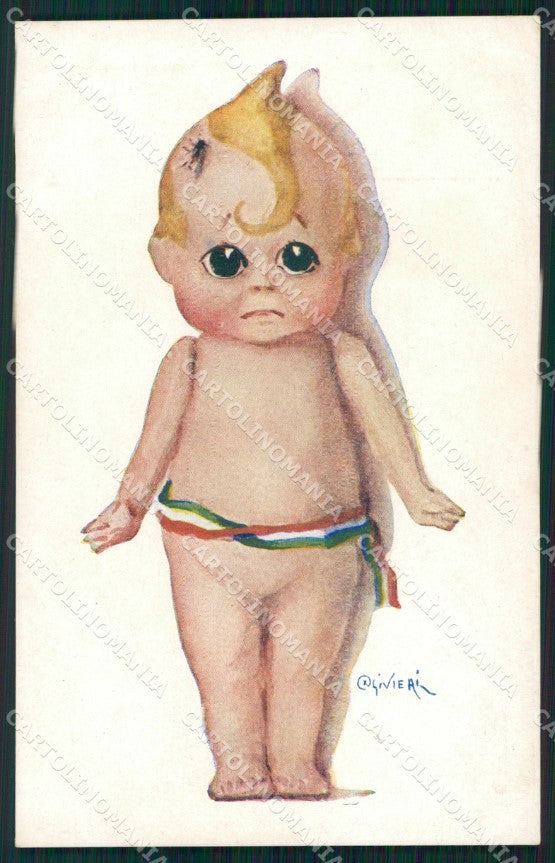 WW1 WWI Propaganda Olivieri Tricolore Child cartolina postcard XF8142 – fronte