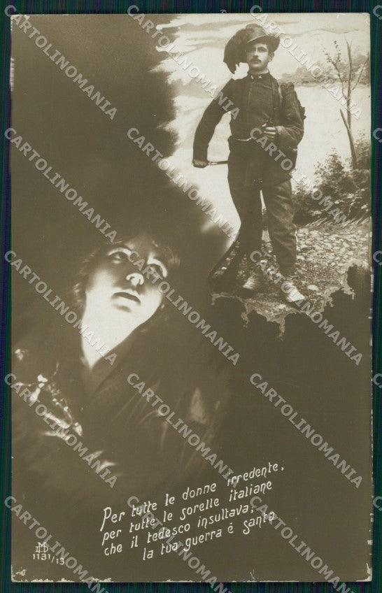 WW1 WWI Propaganda Bersaglieri RPPC cartolina postcard XF8153 – fronte