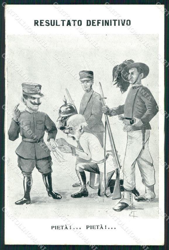 WW1 Propaganda Kaiser Wilhelm Franz Joseph Bersaglieri cartolina postcard XF8158 – fronte