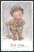 WW1 WWI Propaganda Soldier Child Eugine Richards cartolina postcard XF8176 – fronte