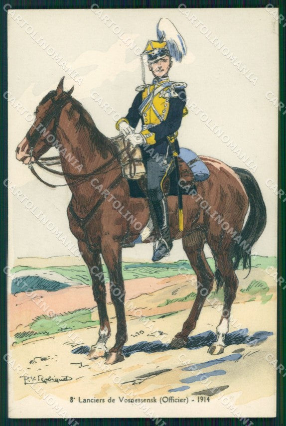 Militari Uniformi Cavallo Cavalleria P. V. Robiquet Russia cartolina XF8202 – fronte