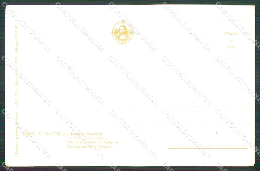 Militari WW1 WWI Belgio Martire Le Belgique Martyre Piccoli cartolina XF8210 – retro
