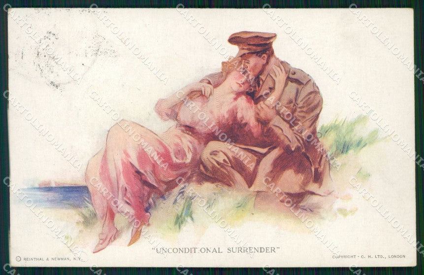 Militari Soldier WW1 Unconditional Surrender Reinthal Newman cartolina XF8223 – fronte