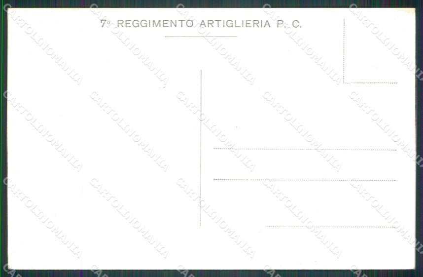 Militari 7º Reggimento Artiglieria P. C. cartolina XF8230 – retro