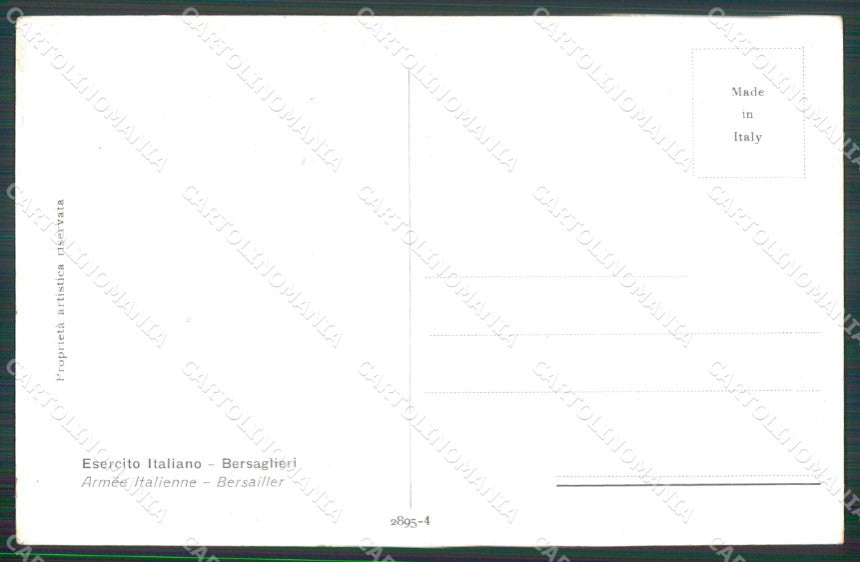 Militari Esercito Italiano Bersaglieri serie 2895-4 Cajani cartolina XF8233 – retro
