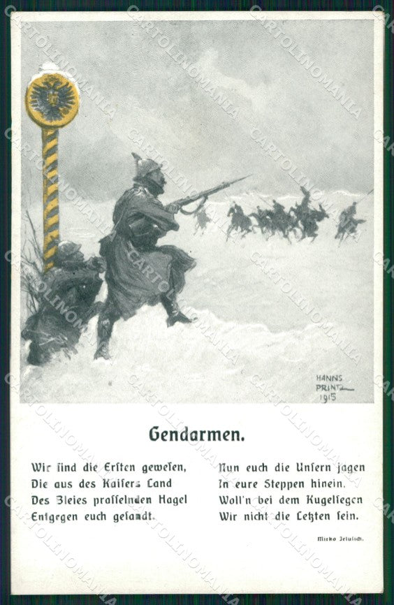 Militari WW1 WK1 AK Soldaten Gendarmen serie 492 Hanns Printz cartolina XF8235 – fronte