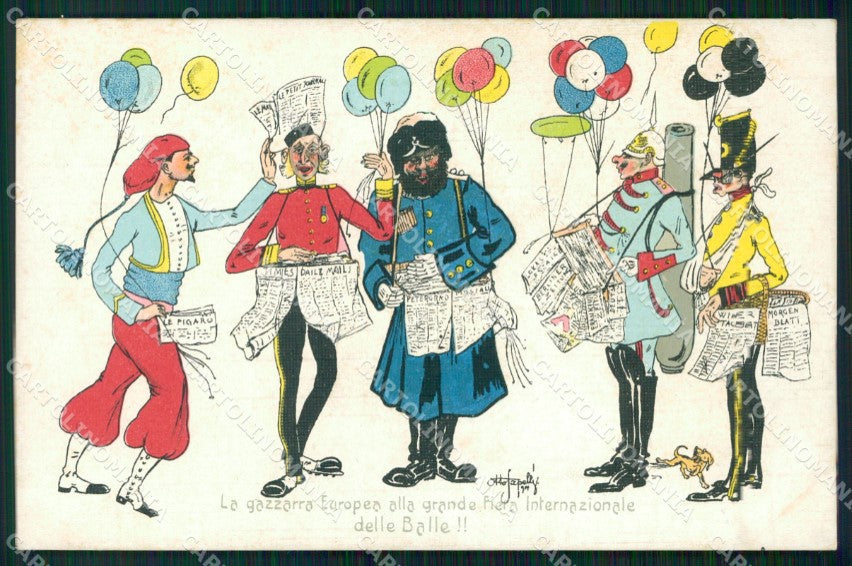 Propaganda WW1 WWI Russia Anti German serie 2772 Sapelli cartolina XF8249 – fronte
