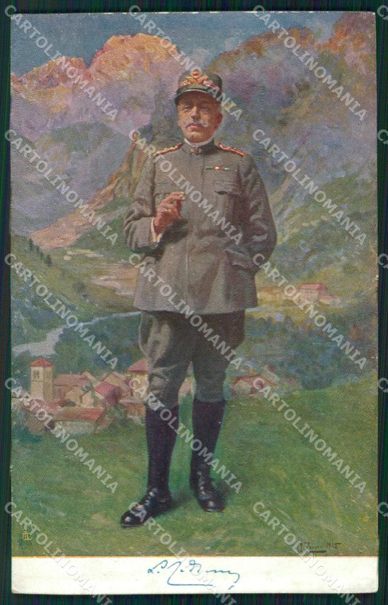 Militari WW1 WWI Generale Luigi Cadorna Zoppi cartolina XF8256 – fronte