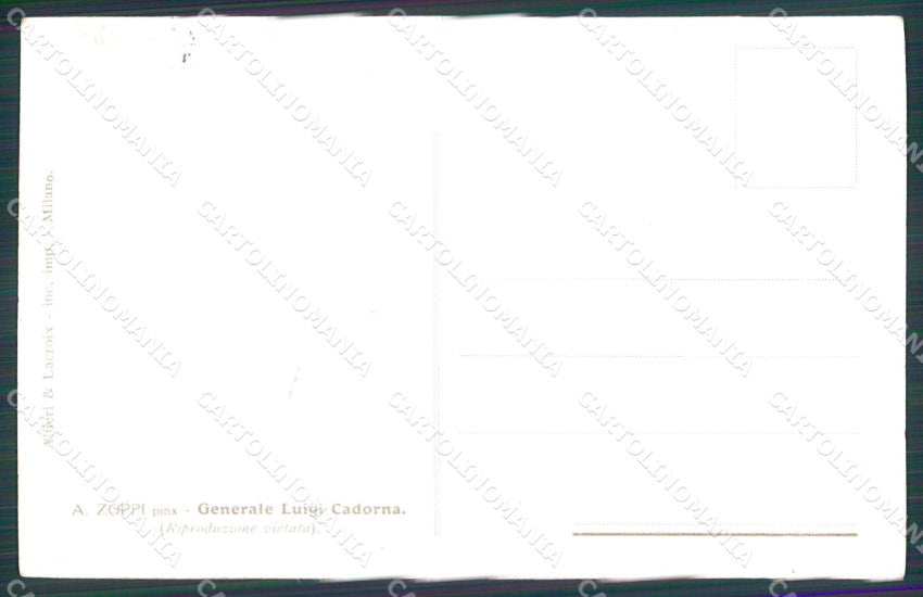 Militari WW1 WWI Generale Luigi Cadorna Zoppi cartolina XF8256 – retro