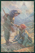 Militari WW1 WWI Bersaglieri Sidoli serie 2966 PIEGHINE cartolina XF8262 – fronte