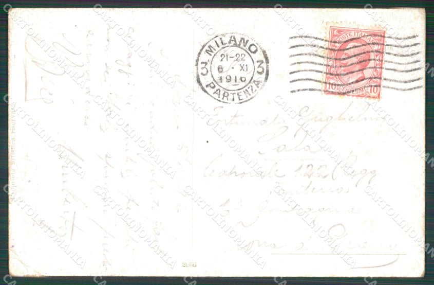 Militari WW1 WWI Bersaglieri Sidoli serie 2966 PIEGHINE cartolina XF8262 – retro