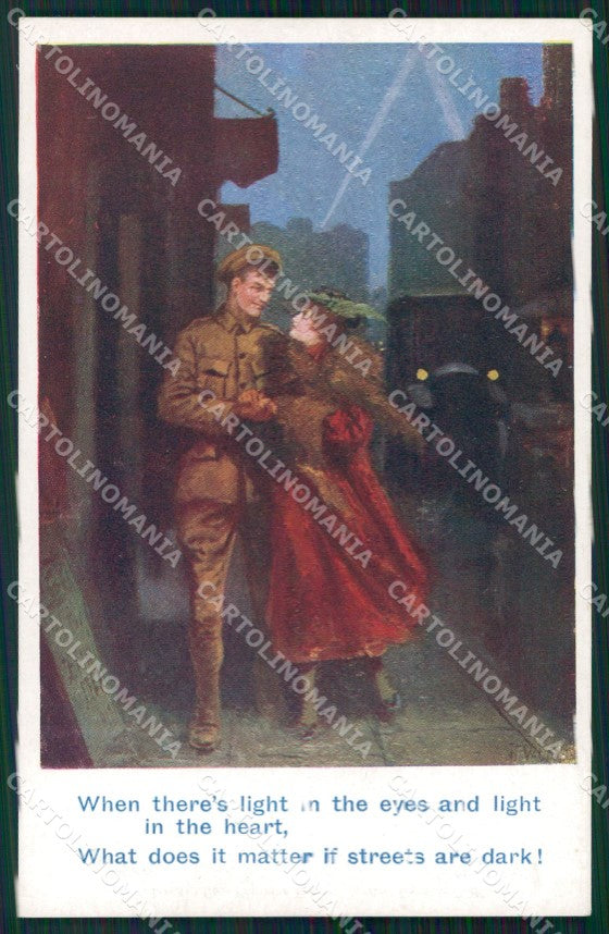 Militari Soldier Romantic Couple Inter Art serie 1795 cartolina XF8285 – fronte