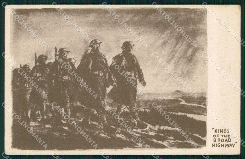 Militari American Soldiers WWI Kings of the Broad Highway cartolina XF8287 – fronte