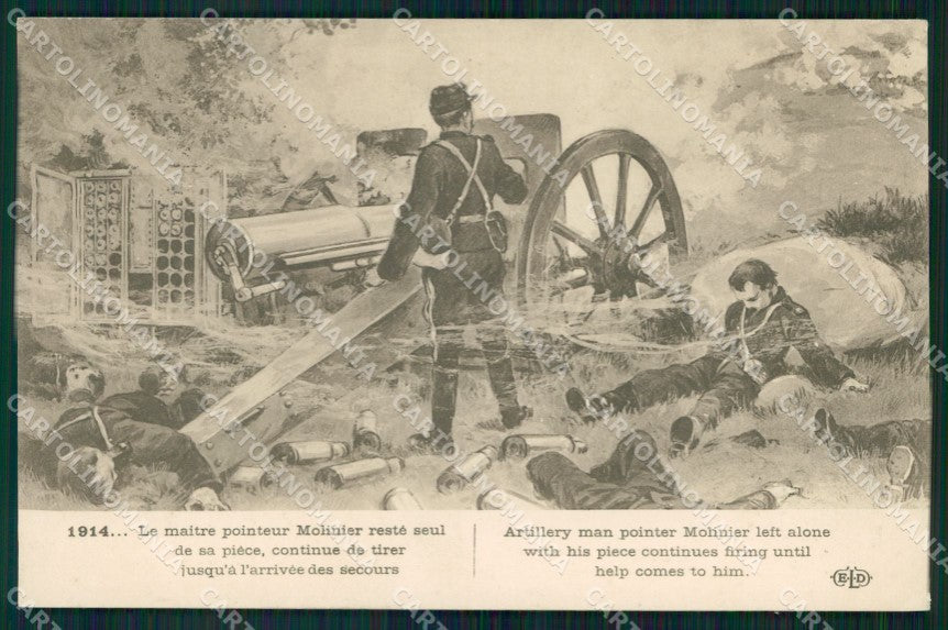 Militari Francesi French Soldiers WWI Artillery Molinier ELD cartolina XF8297 – fronte