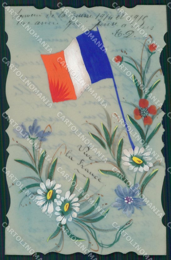 Propaganda WWI Francia France Flag cartolina XF8313 – fronte
