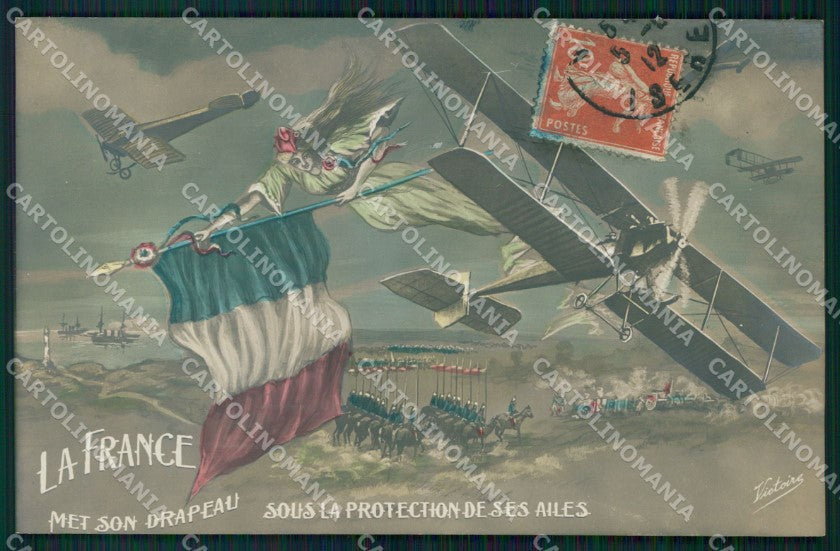 Militari Propaganda Francia France WWI Aviazione cartolina XF8317 – fronte
