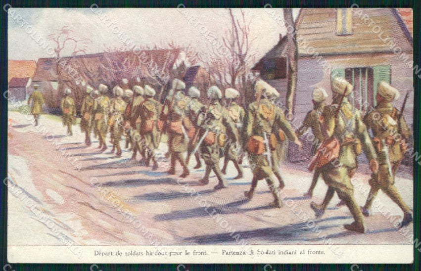 Militari Propaganda Francia France WWI Soldats Hindous cartolina XF8319 – fronte