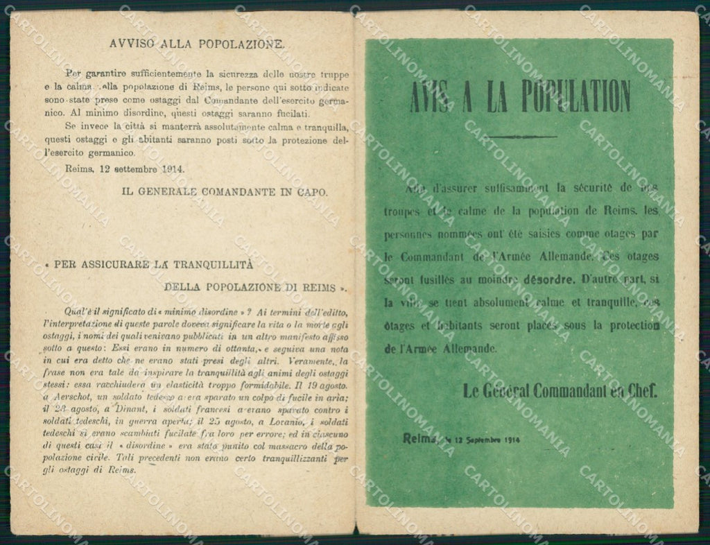 Militari Propaganda WWI Proclami Tedeschi in Belgio e Francia cartolina XF8320 – fronte