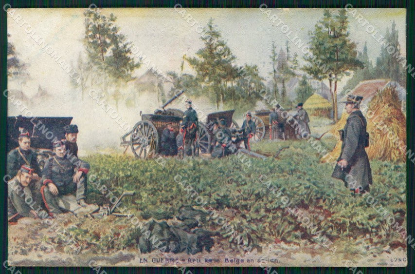 Militari Propaganda WWI Belgio Artillerie Belge cartolina XF8329 – fronte