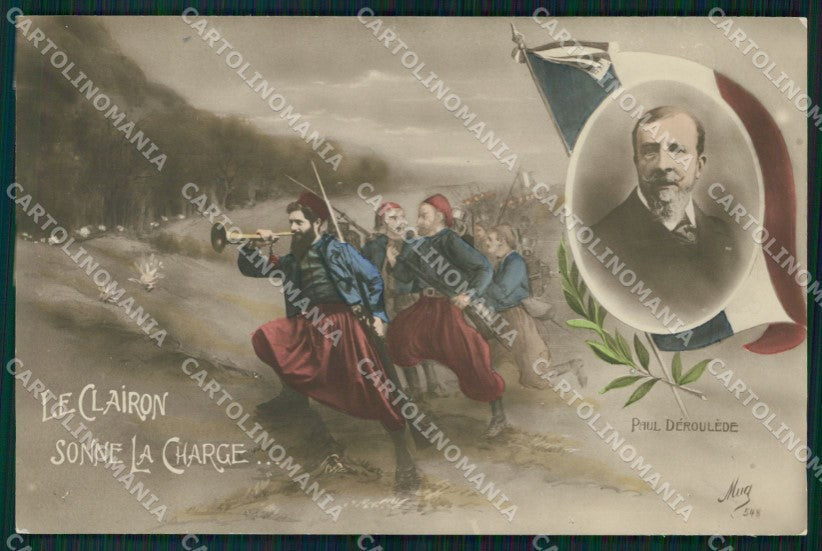Militari Propaganda WWI France Paul Deroulede Le Clairon cartolina XF8331 – fronte