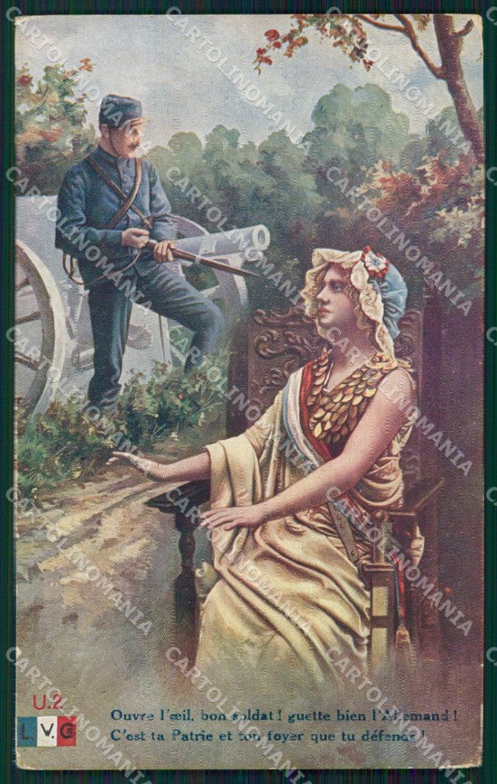 Militari Propaganda WWI Francia France L.V.C. cartolina XF8336 – fronte